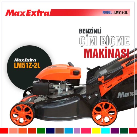 Max Extra Benzinli Çim Biçme Makinası (LM51Z-2L) 170Cc 